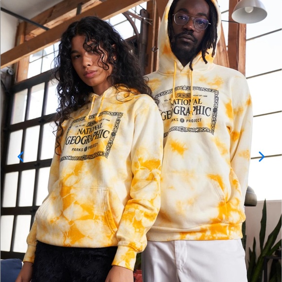 Parks Project | Shirts | Parks Project X National Geographic Tie Dye Hoodie  Sweatshirt Yellow Large | Poshmark